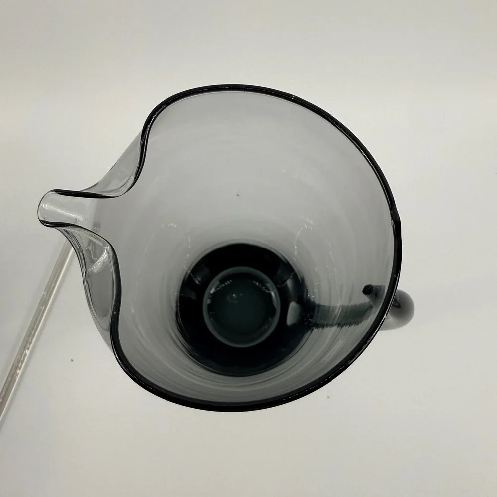 Morgantown Normandie Smoke Glass Cocktail Pitcher 6‎ Martini Glasses Set